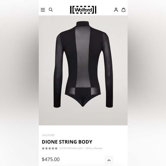 Wolford Dione Sheer Panel String Body Suit in Black size Medium - Picture 4 of 16